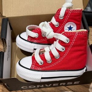 Converse Red High-Top Baby Sneakers (Size 2 infant)
